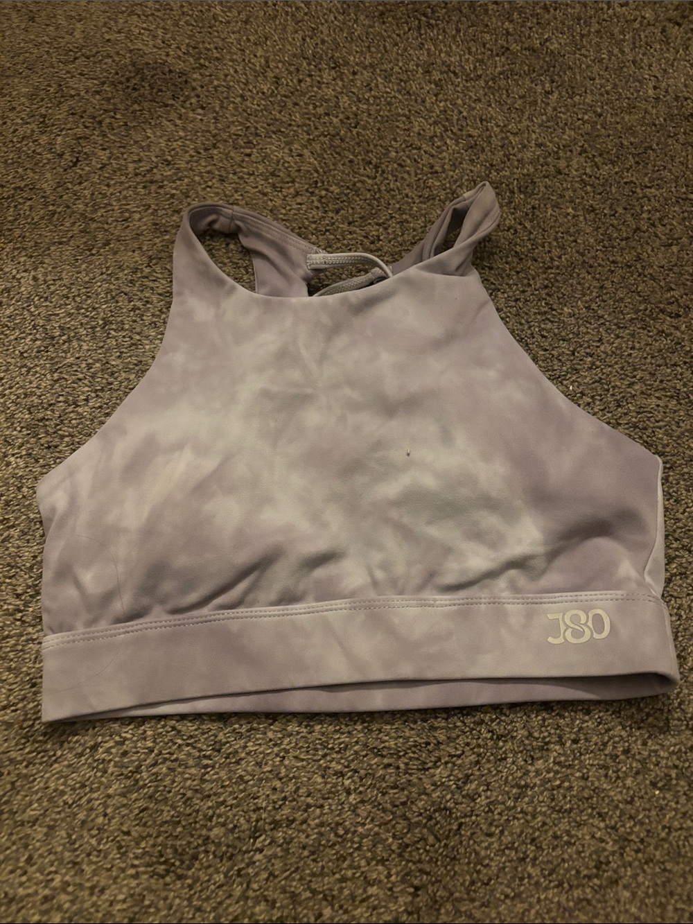 High-Neck Lavender Sports Bra with Light Support
